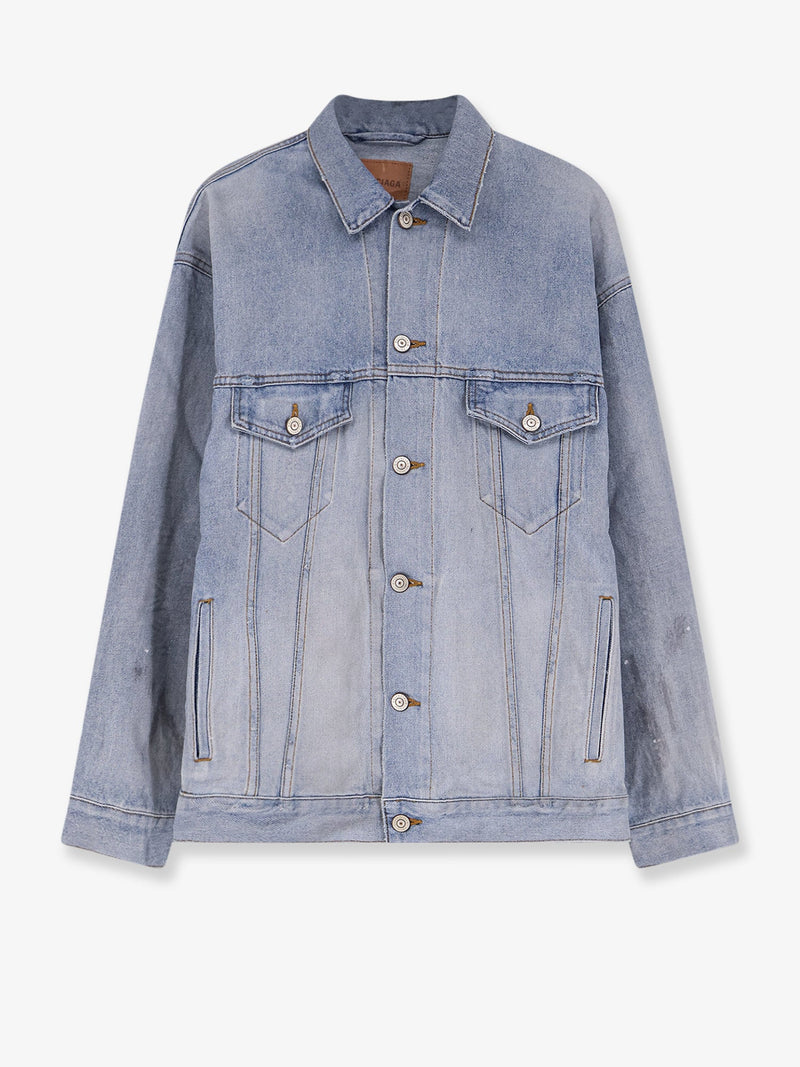 Balenciaga Balenciaga Washed Out Denim Jacket Blue - World Class Fashion