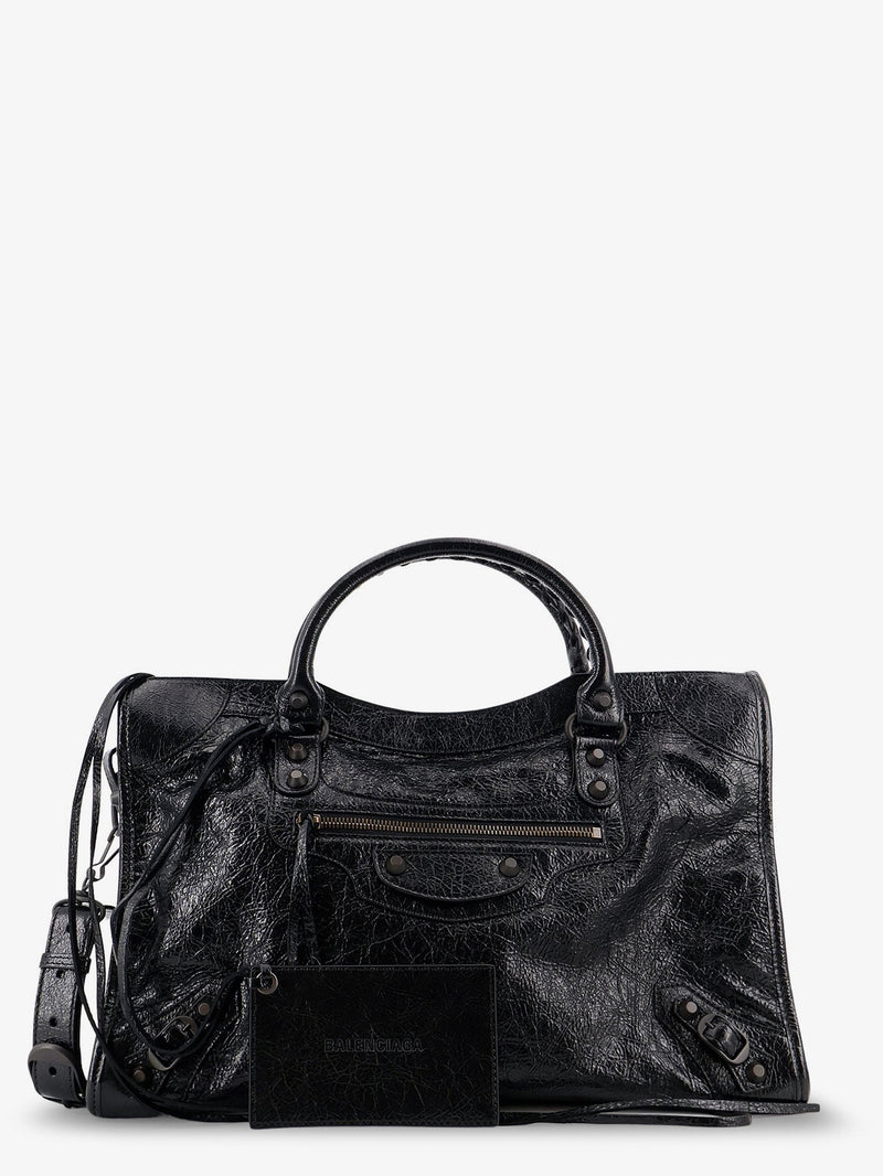Balenciaga Balenciaga Le City Medium Leather Handbag Black - World Class Fashion