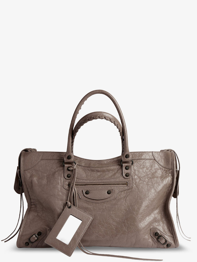 Balenciaga Balenciaga Le City Bag L Leather Handbag Grey - World Class Fashion