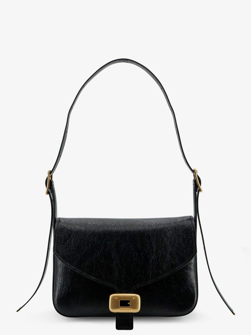 Balenciaga Balenciaga Clicca Arena Leather Medium Shoulder Bag Black - World Class Fashion