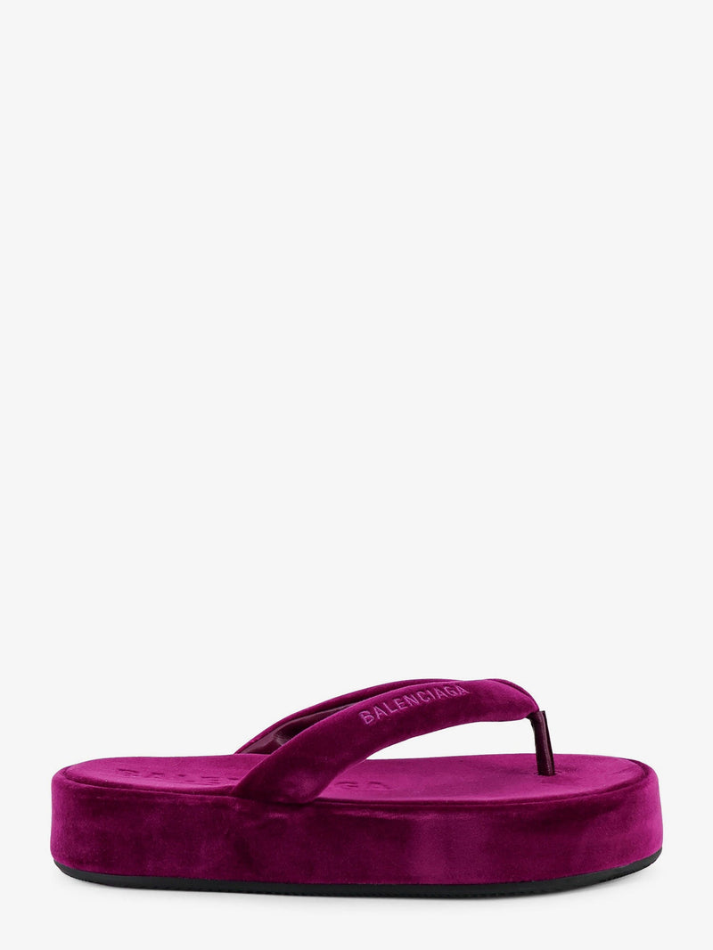 Balenciaga Balenciaga Jet Lag Stretch Velvet Sandals Purple - World Class Fashion