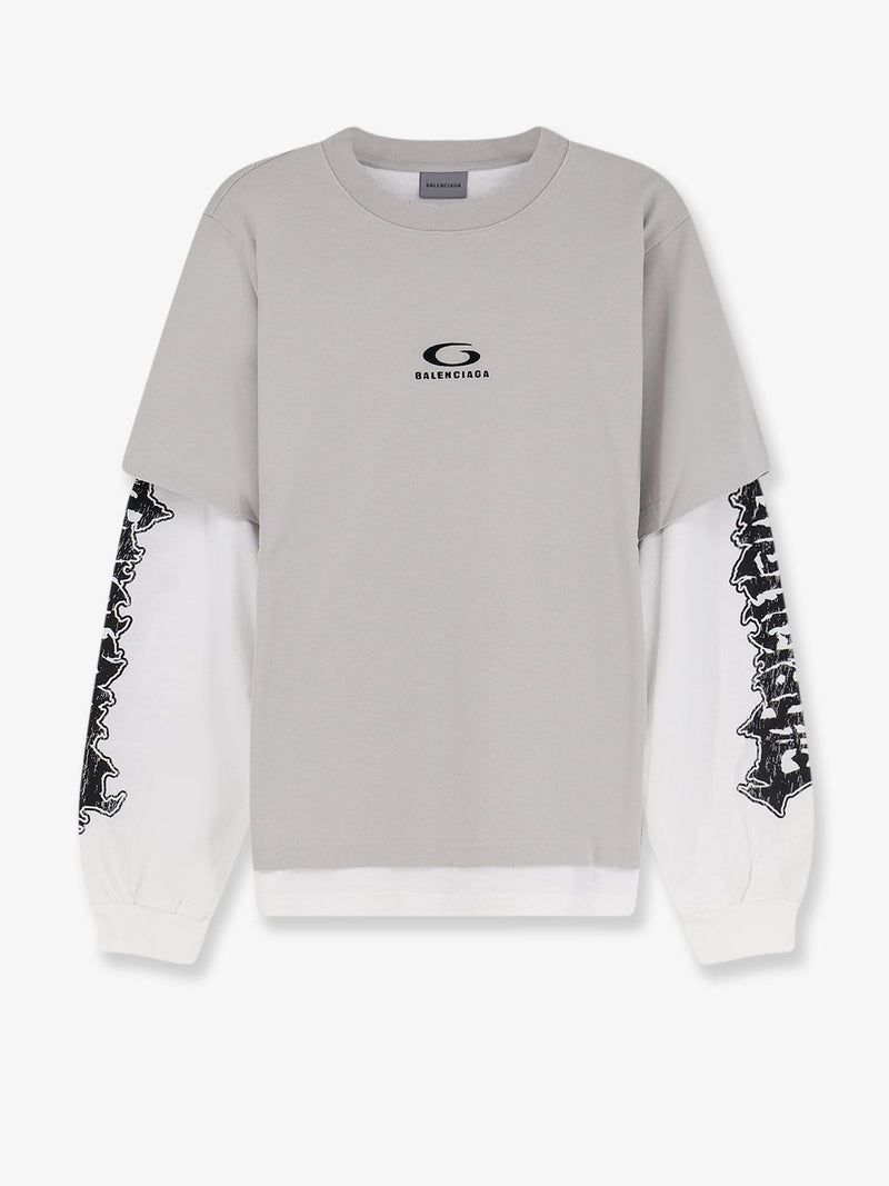 Balenciaga Balenciaga Double Hybrid Cotton T-Shirt Grey - World Class Fashion