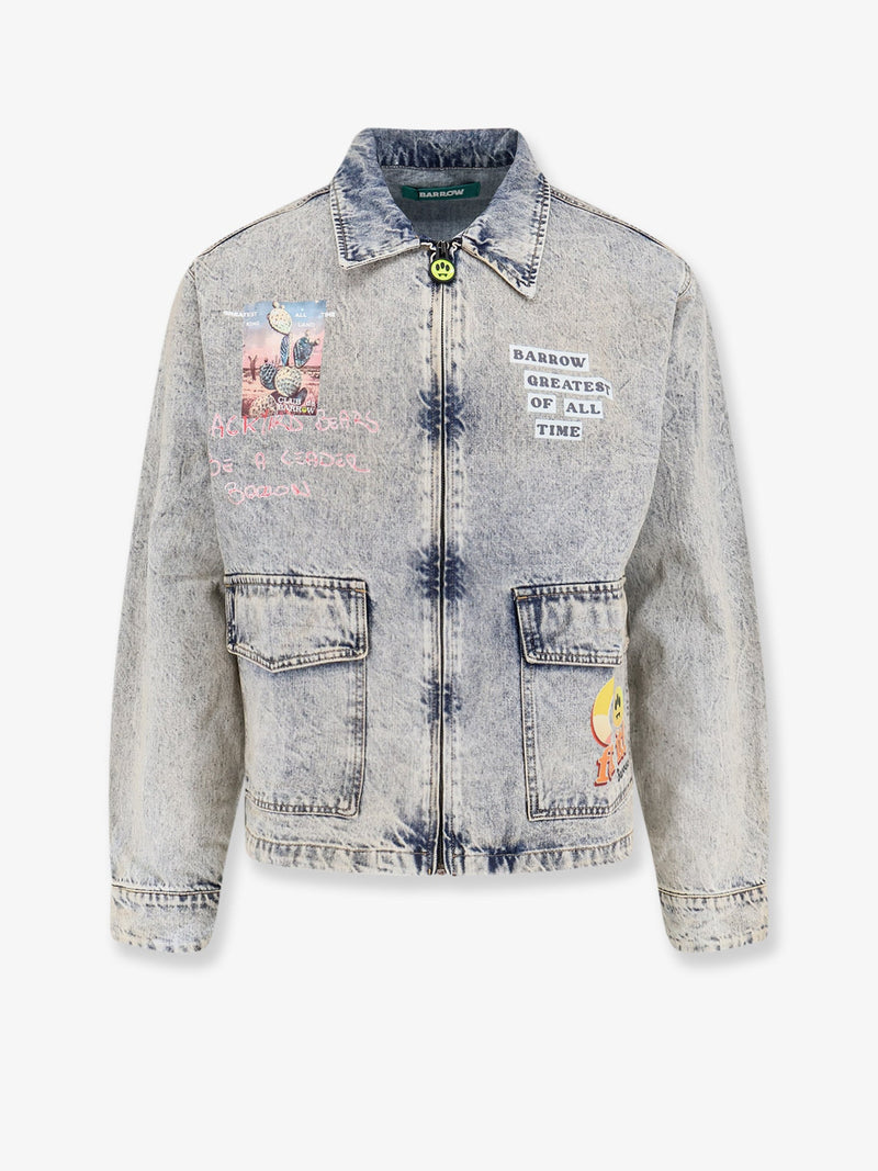 Barrow Barrow Denim Jacket with Front Print Blue - World Class Fashion