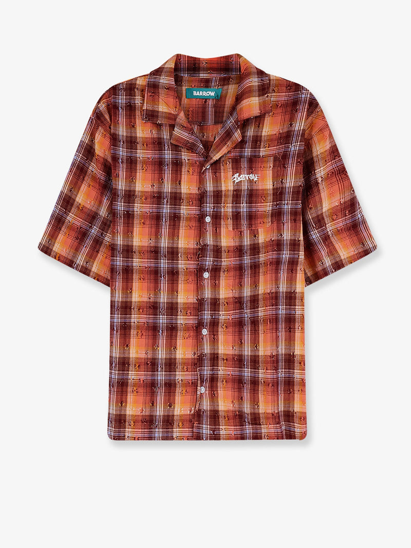 Barrow Barrow Used Effect Cotton Shirt Orange - World Class Fashion