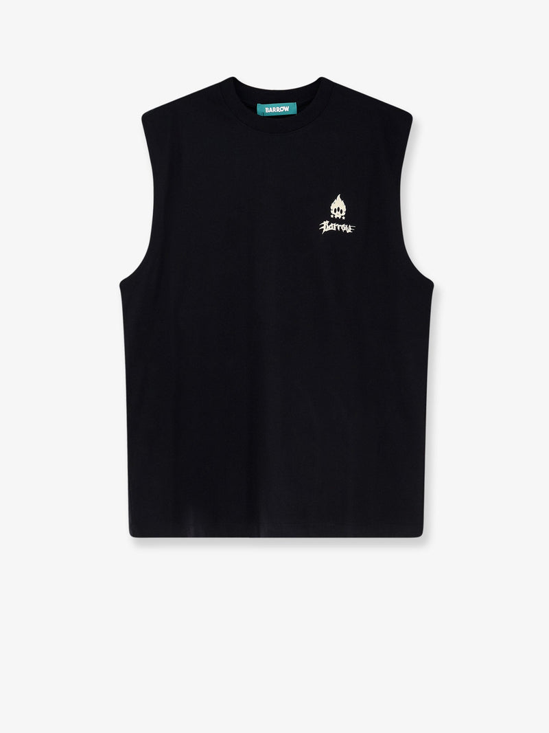 Barrow Barrow Camiseta sin mangas de algodón Negra - World Class Fashion