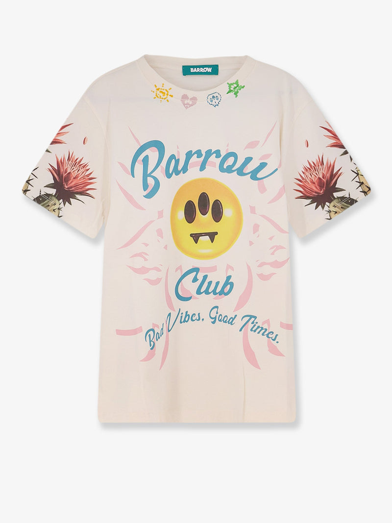 Barrow Barrow Camiseta de Algodón con Logo Estampado Blanca - World Class Fashion
