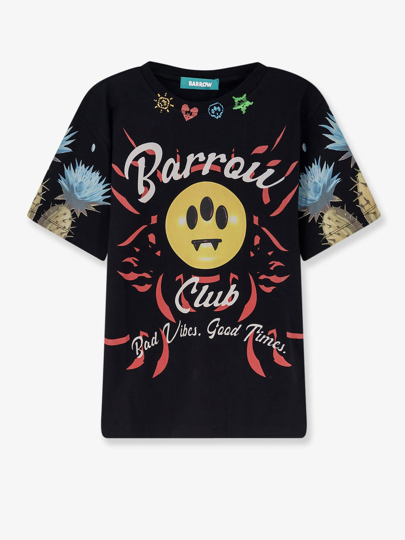Barrow Barrow Camiseta de algodón con estampado multicolor Negra - World Class Fashion