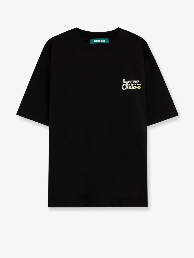 Barrow Camiseta de algodón Barrow con logo estampado negra - World Class Fashion
