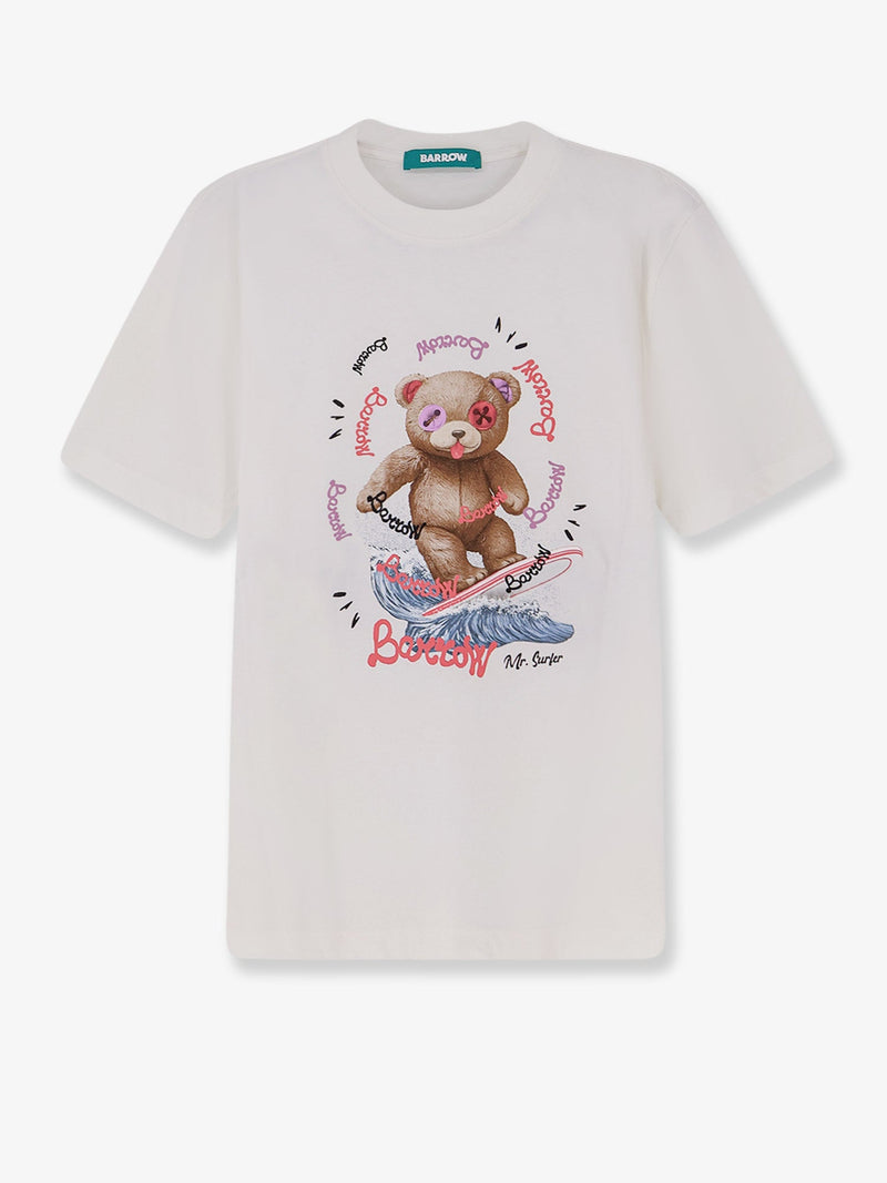 Barrow Camiseta de Algodón Barrow con Estampado Frontal Blanca - World Class Fashion
