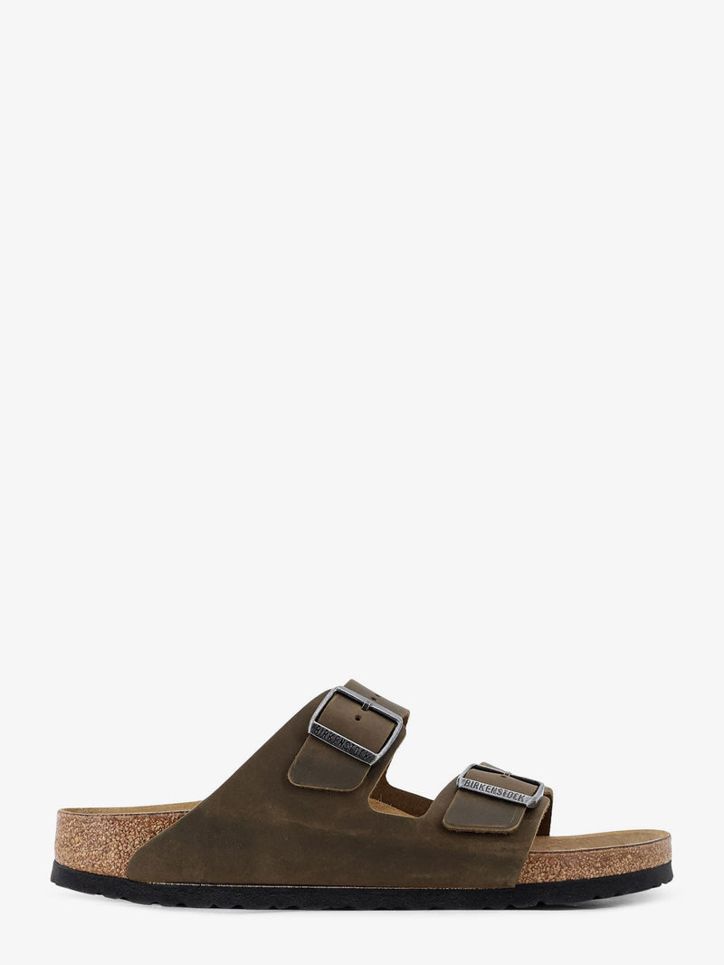 Birkenstock Birkenstock Arizona Leather Sandals Faded Khaki - World Class Fashion