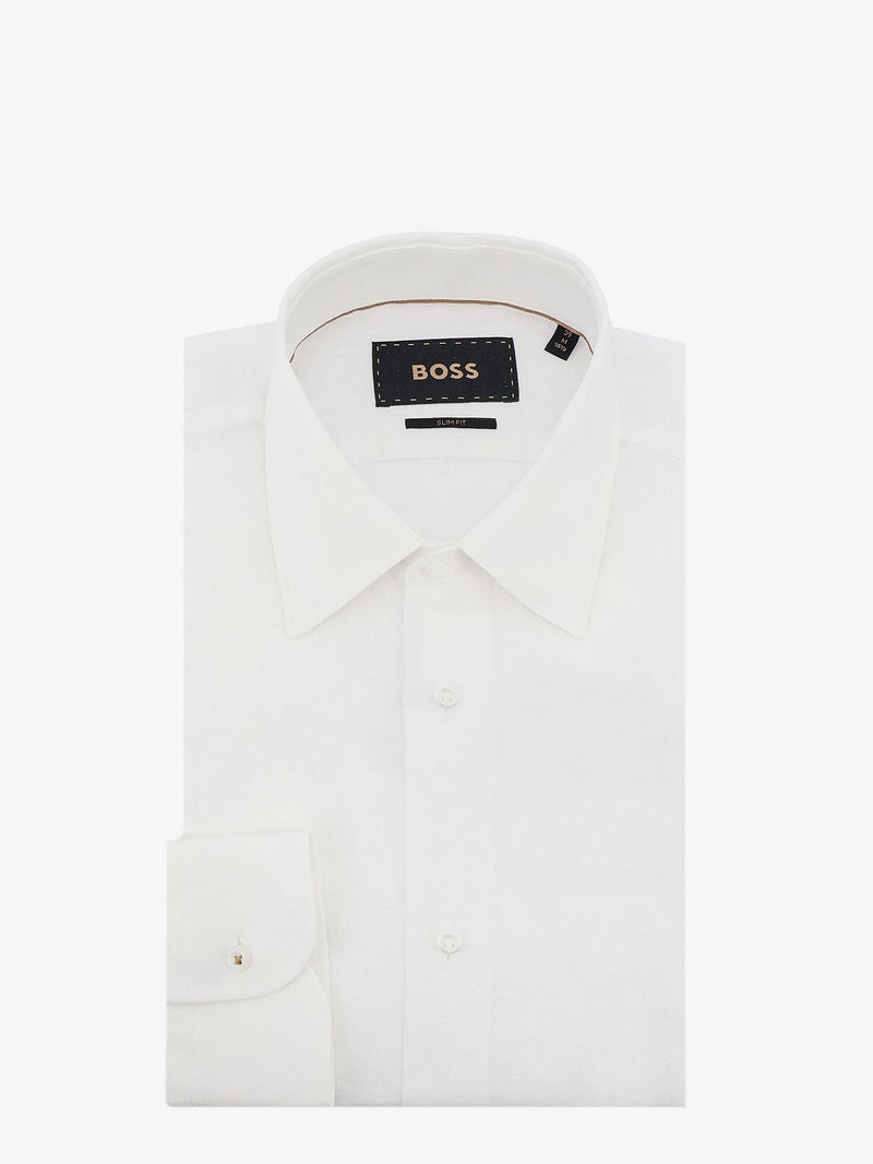 Boss Boss Linen Shirt White Men - World Class Fashion