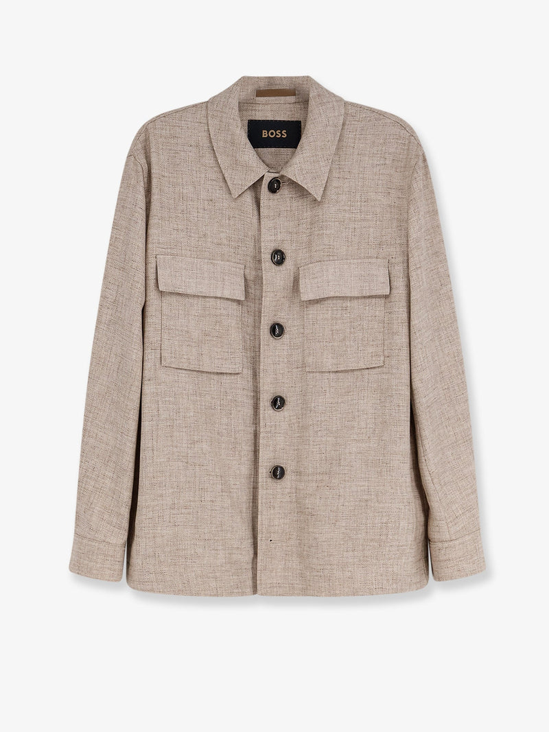 Boss Boss Corvin Virgin Wool Silk Linen Jacket Beige - World Class Fashion