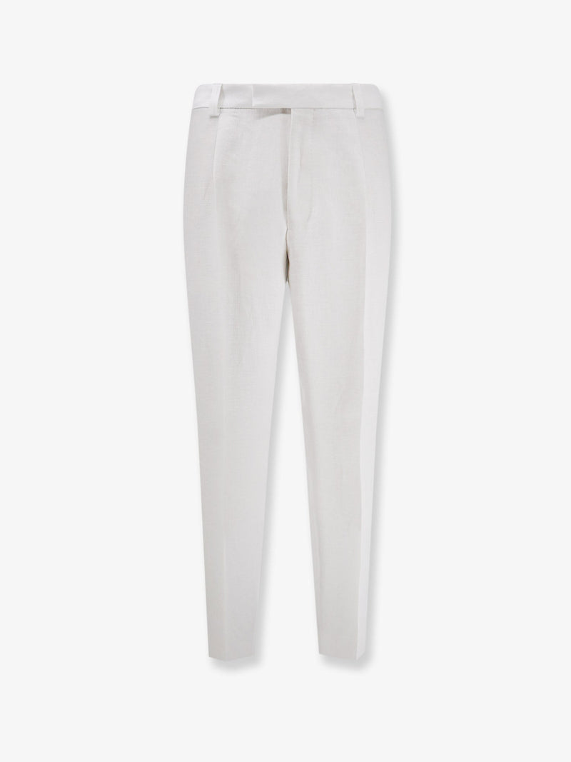 Boss Boss Port Linen Trousers White - World Class Fashion