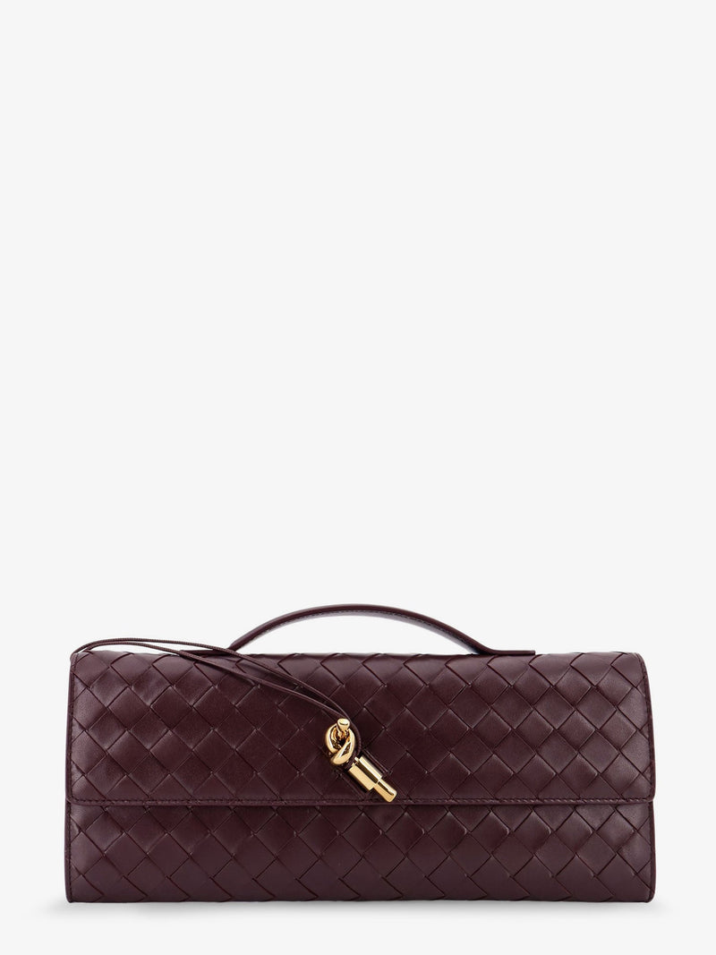 Bottega Veneta Bottega Veneta Andiamo Leather Clutch With Woven Pattern - World Class Fashion