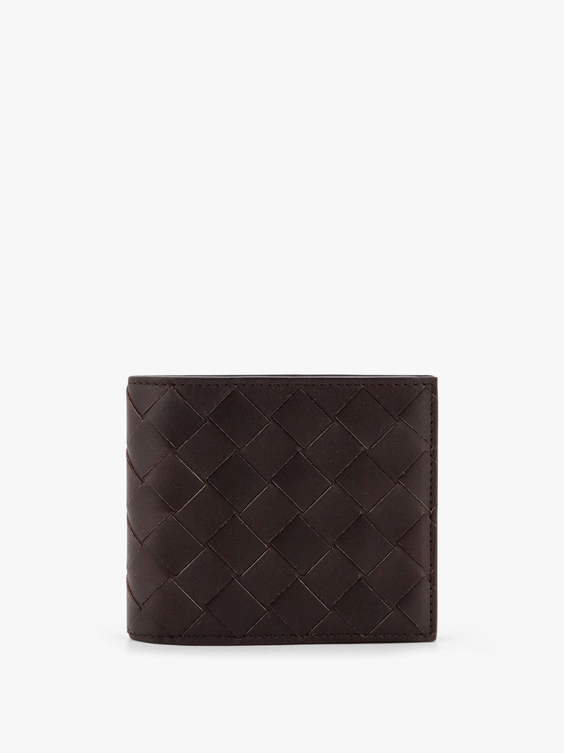 Bottega Veneta Bottega Veneta Leather Wallet with Intrecciato Motif Brown - World Class Fashion