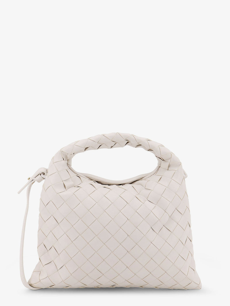 Bottega Veneta Bottega Veneta Mini Hop Leather Crossbody Bag White - World Class Fashion