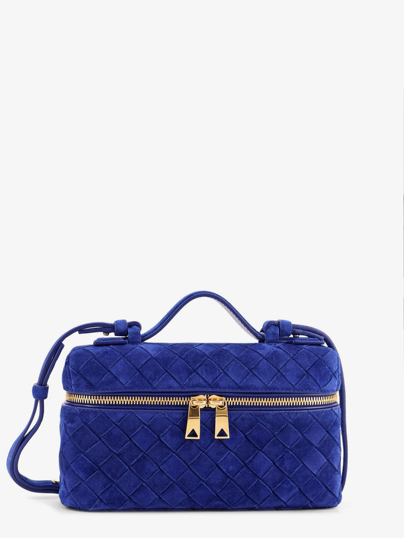 Bottega Veneta Bottega Veneta Bang Bang Suede Vanity Case Blue - World Class Fashion