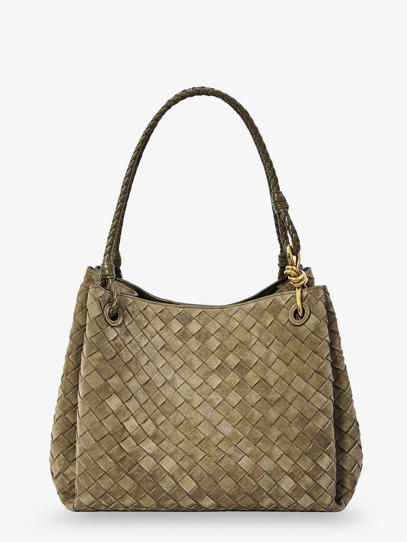 Bottega Veneta Bolso de hombro grande Bottega Veneta Parachute de ante verde - World Class Fashion