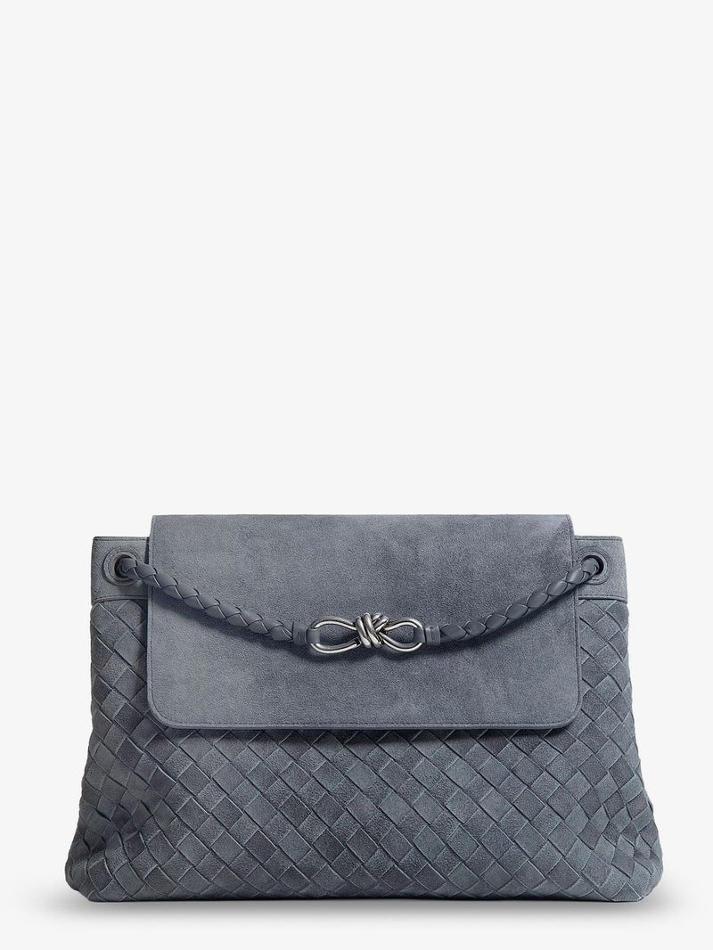 Bottega Veneta Bottega Veneta Andiamo Messenger Suede Bag Grey - World Class Fashion