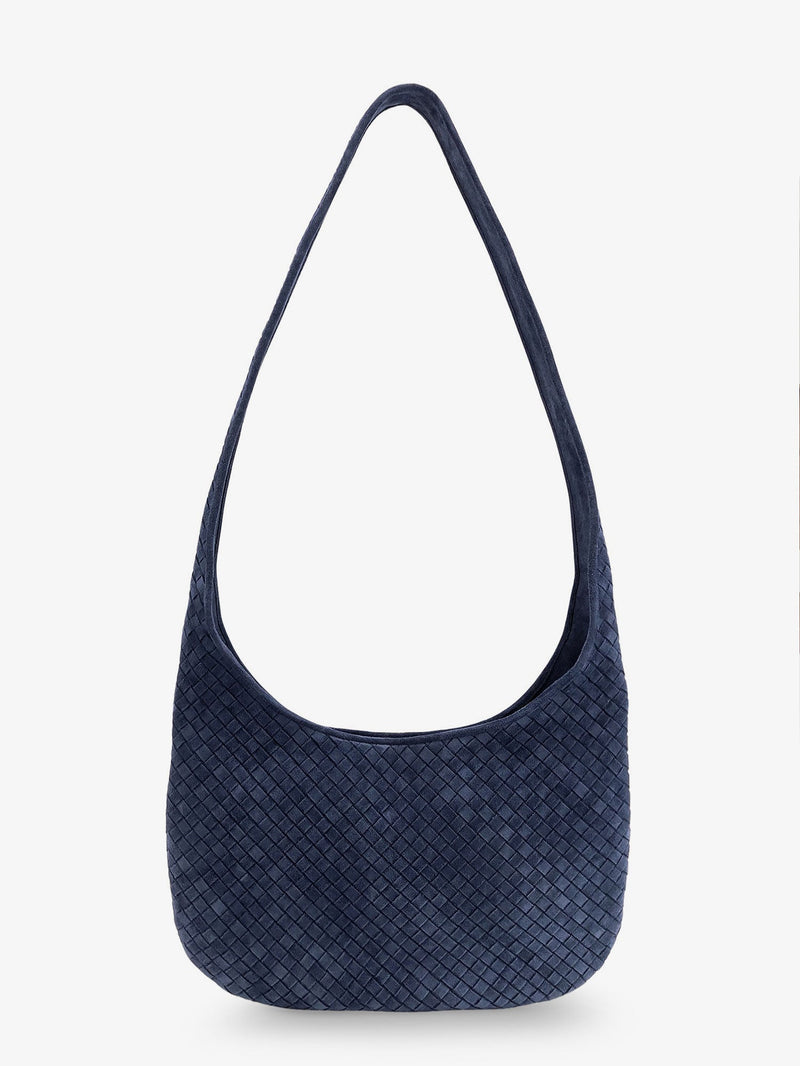Bottega Veneta Bottega Veneta Veneto Suede Crossbody Bag Blue - World Class Fashion