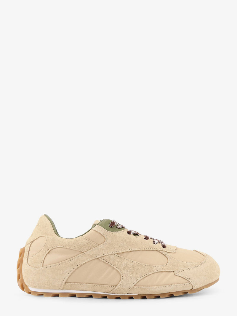 Bottega Veneta Bottega Veneta Orbit Flash Suede Nylon Sneakers Beige - World Class Fashion