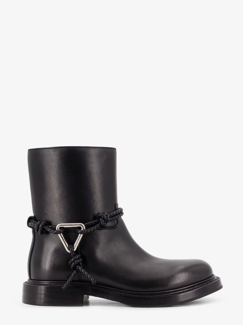 Bottega Veneta Bottega Veneta James Leather Ankle Boots Black - World Class Fashion