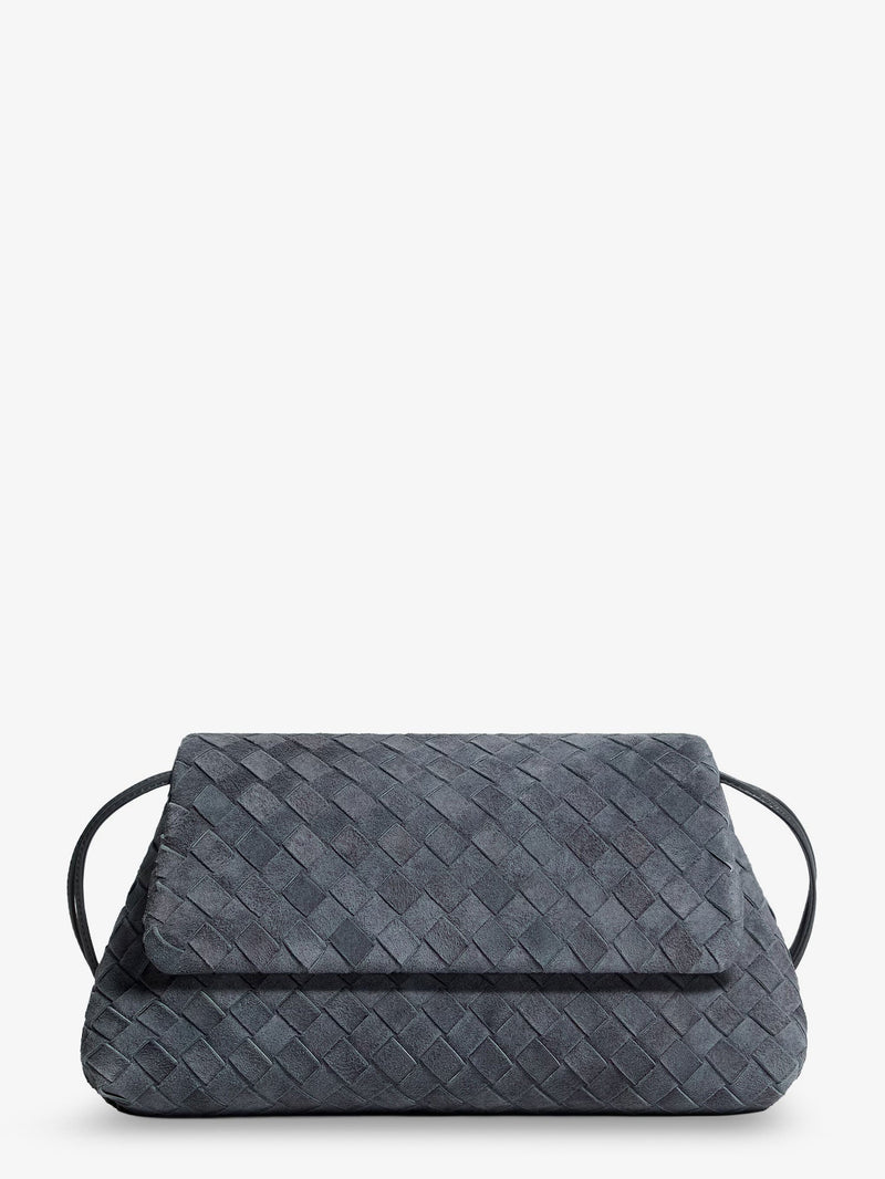 Bottega Veneta Bottega Veneta Giorno Suede Shoulder Bag Grey - World Class Fashion