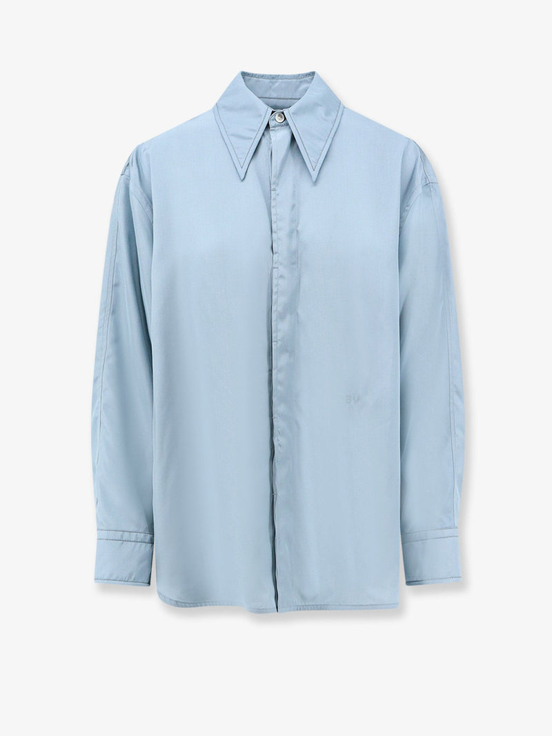 Bottega Veneta Bottega Veneta Parachute Viscose Silk Blend Shirt Blue - World Class Fashion
