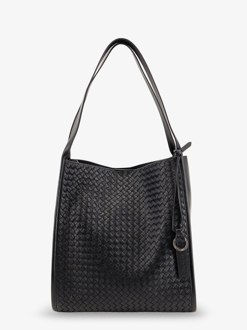 Bottega Veneta Bottega Veneta Corriere Leather Shoulder Bag Black - World Class Fashion