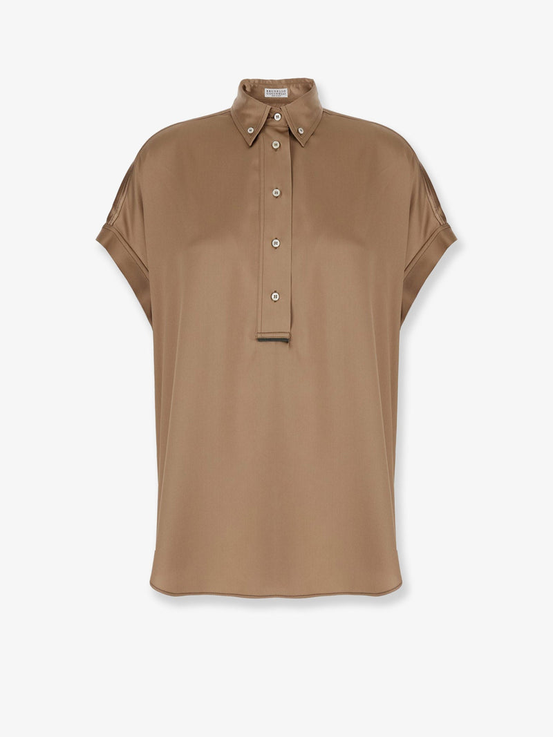 Brunello Cucinelli Brunello Cucinelli Silk Blend Shirt Beige Women - World Class Fashion