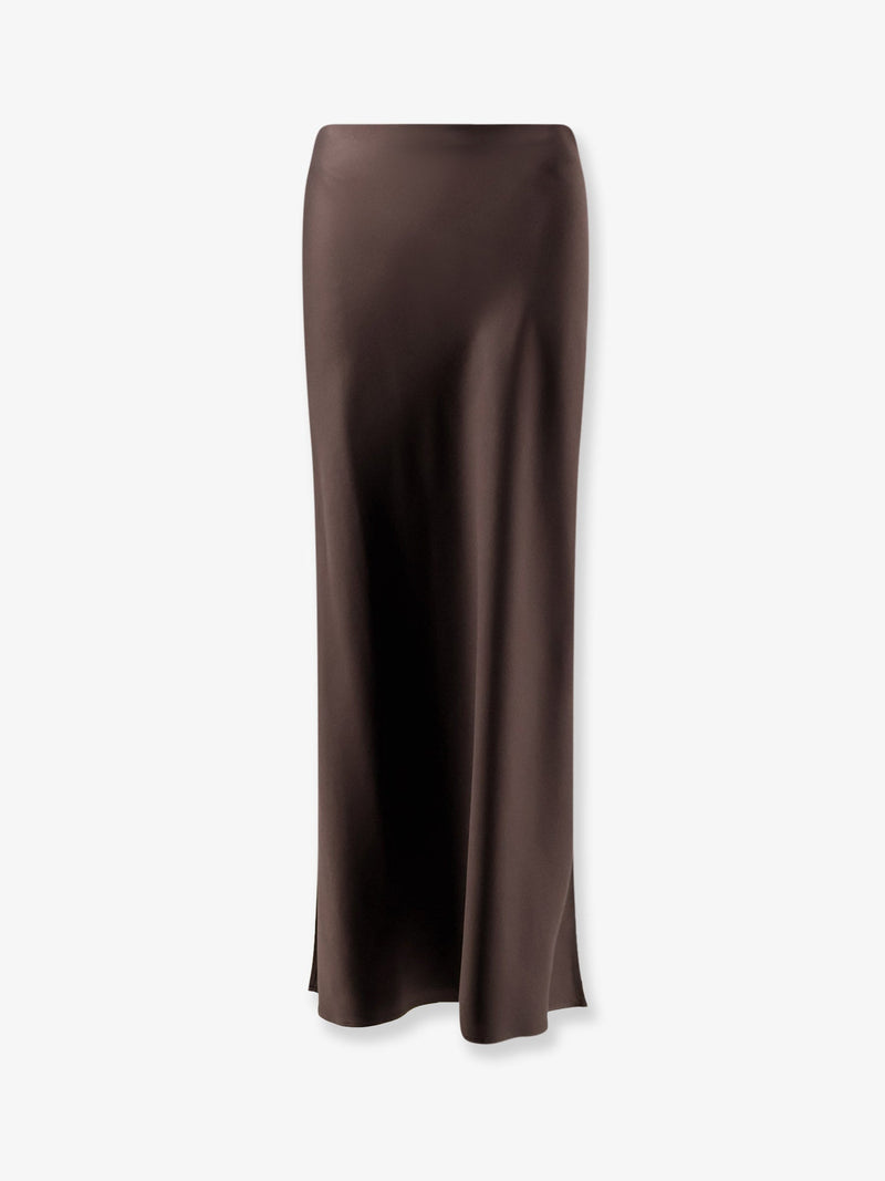 Brunello Cucinelli Brunello Cucinelli Satin Long Skirt Brown - World Class Fashion