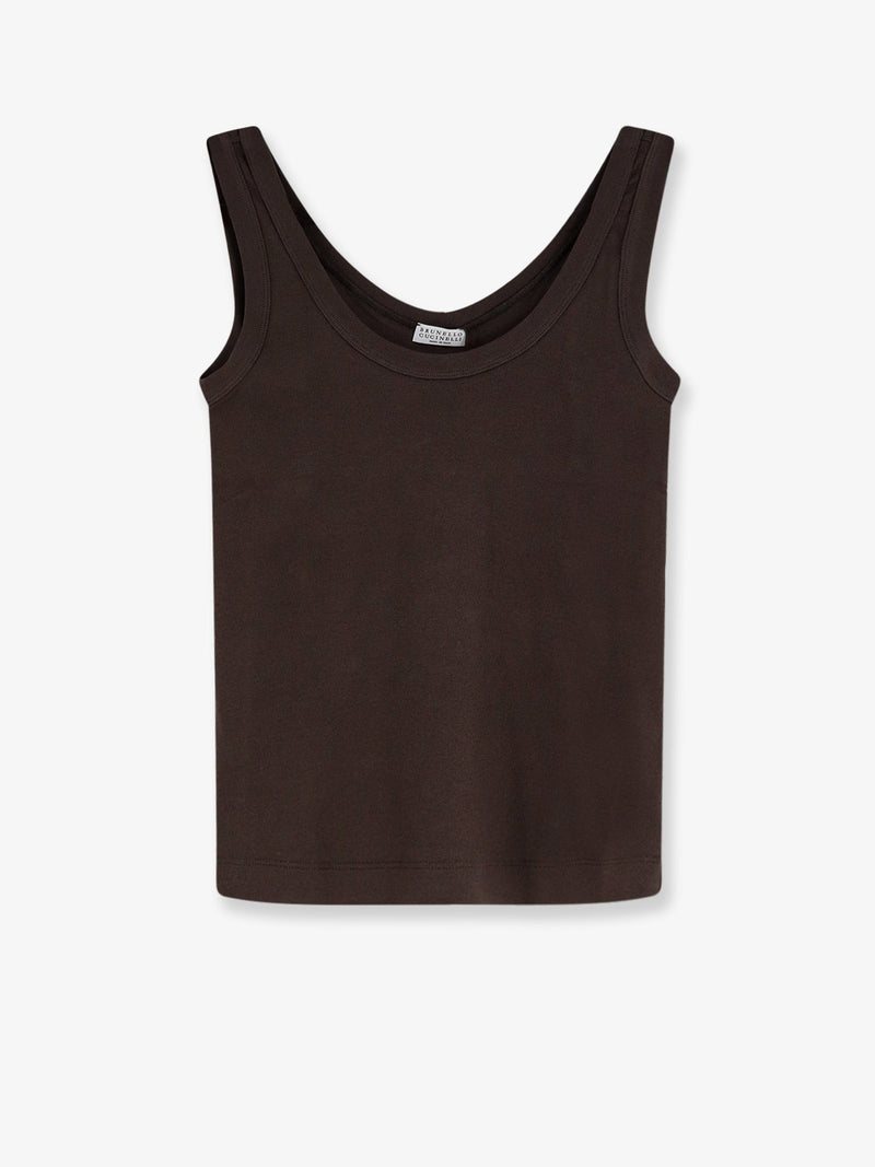 Brunello Cucinelli Brunello Cucinelli Cotton Blend Tank Top Brown Women - World Class Fashion