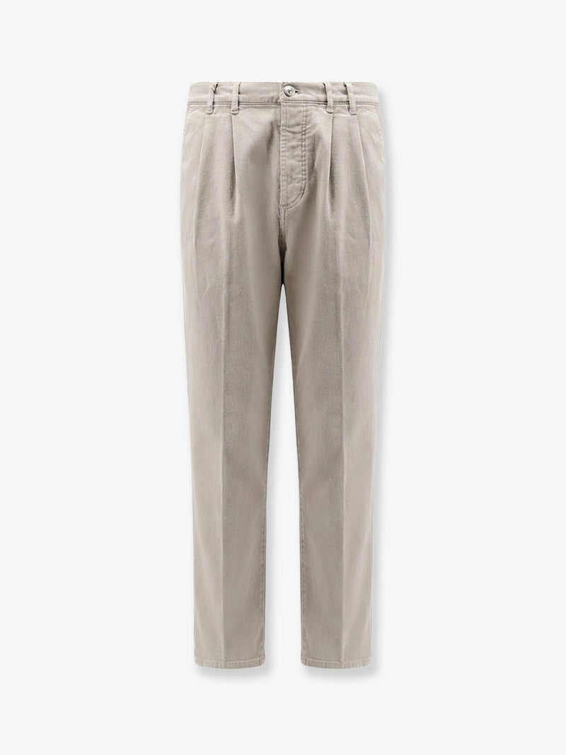 Brunello Cucinelli Brunello Cucinelli Stretch Canvas Trousers Grey - World Class Fashion