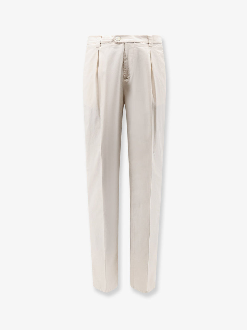 Brunello Cucinelli Brunello Cucinelli Stretch Cotton Trousers White - World Class Fashion