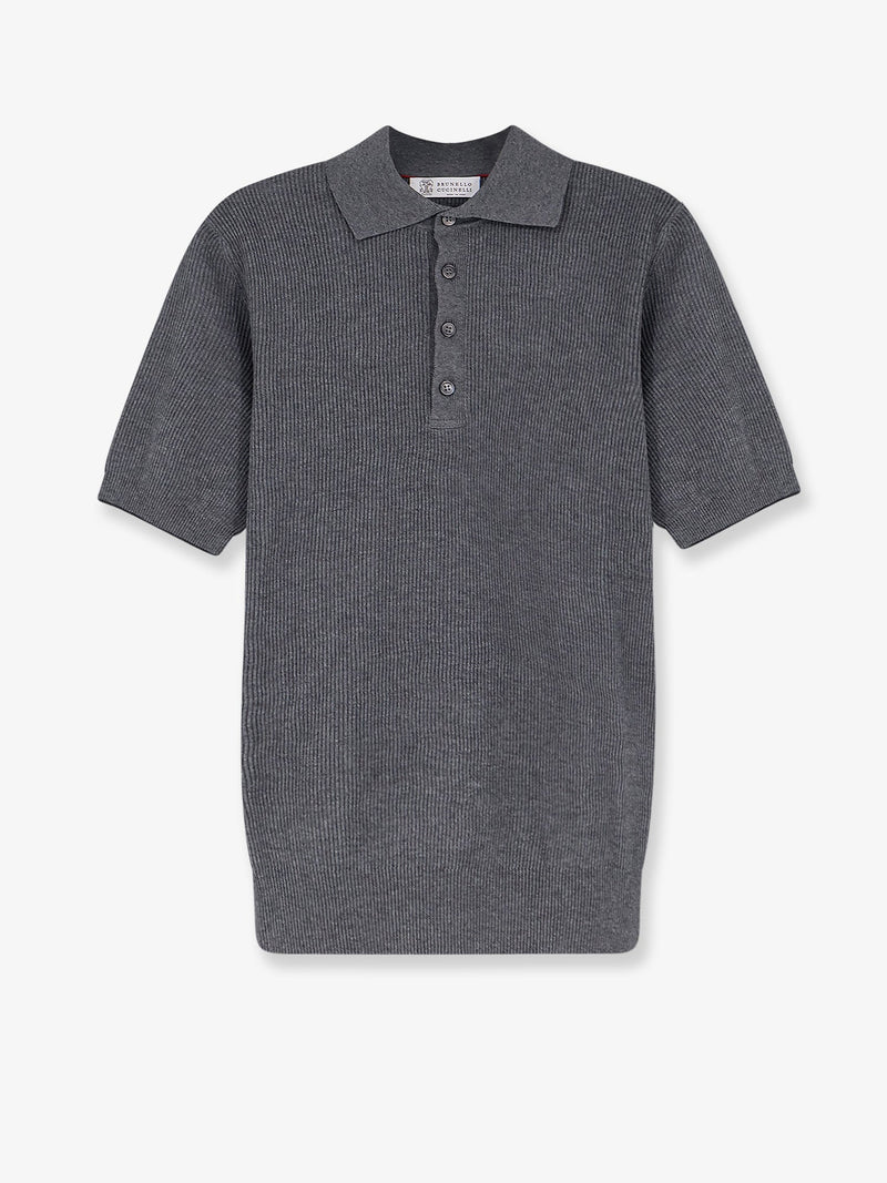 Brunello Cucinelli Brunello Cucinelli Polo de Algodón Gris para Hombre - World Class Fashion