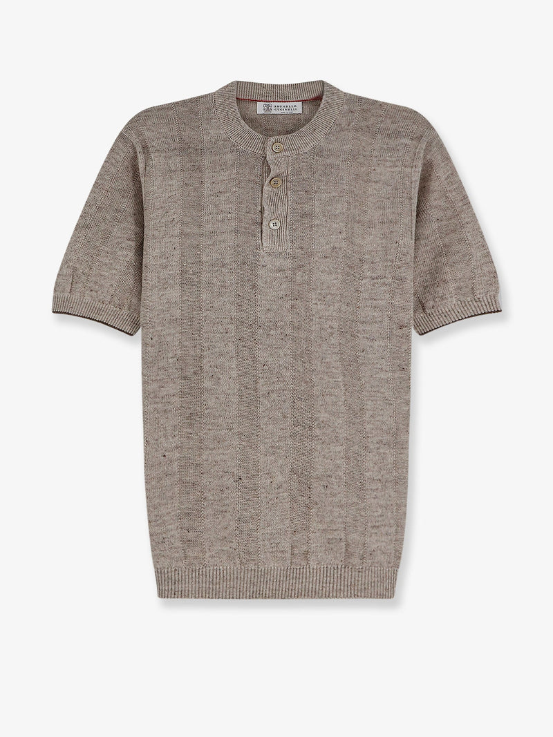 Brunello Cucinelli Brunello Cucinelli Linen Cotton Blend Sweater Beige - World Class Fashion