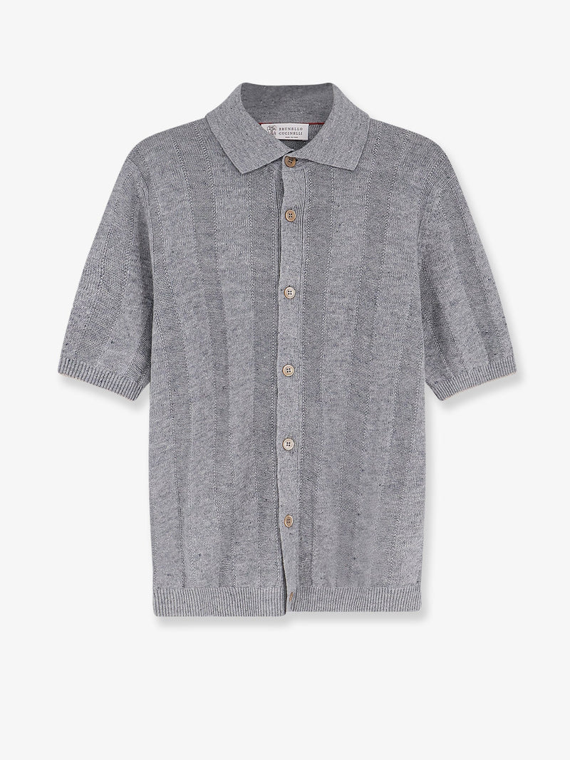 Brunello Cucinelli Brunello Cucinelli Linen Cotton Cardigan Grey - World Class Fashion