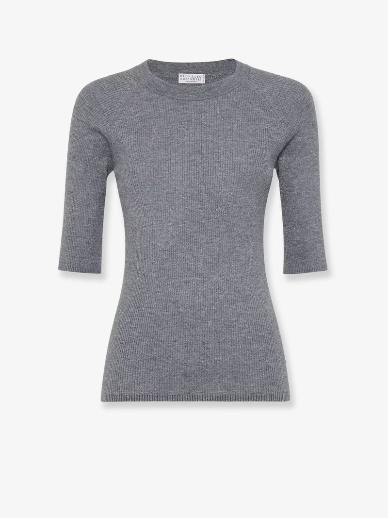Brunello Cucinelli Brunello Cucinelli Cashmere Viscose Lurex Sweater Grey - World Class Fashion