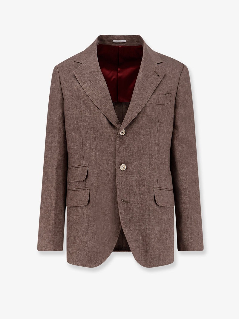 Brunello Cucinelli Brunello Cucinelli Linen Blazer Brown Men - World Class Fashion
