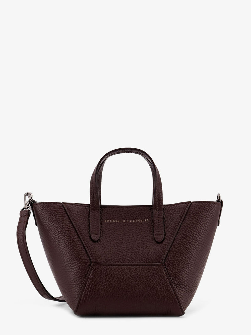 Brunello Cucinelli Brunello Cucinelli BC Duo Leather Crossbody Bag Brown - World Class Fashion