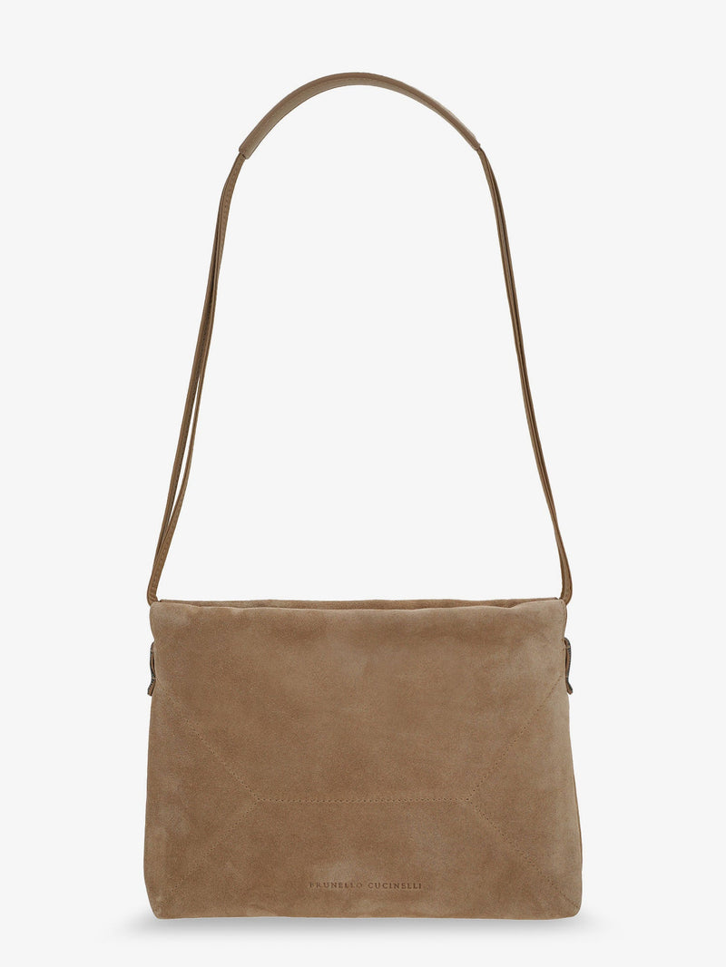 Brunello Cucinelli Brunello Cucinelli Suede Shoulder Bag Beige Women - World Class Fashion