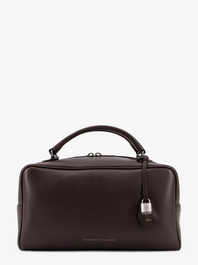 Brunello Cucinelli Brunello Cucinelli Boston Explorer Leather Crossbody Bag Brown - World Class Fashion