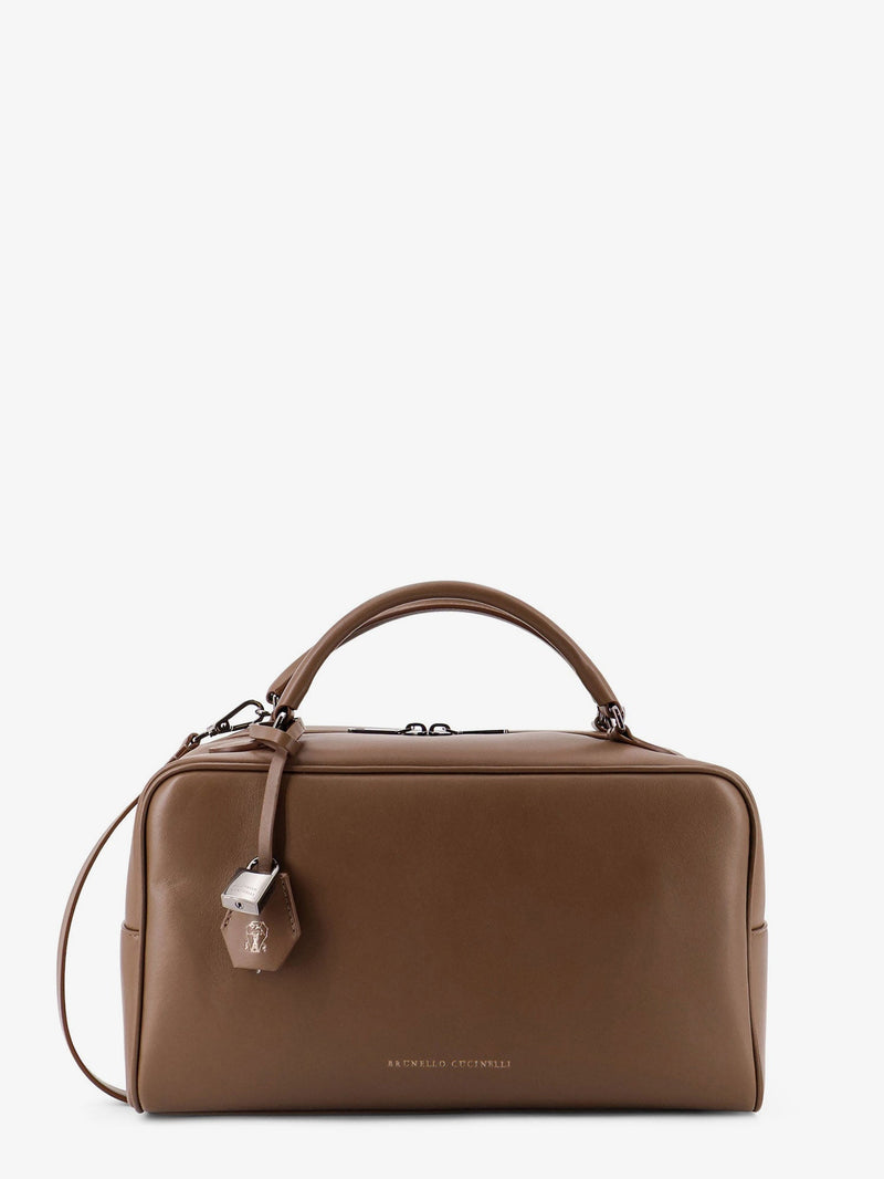 Brunello Cucinelli Brunello Cucinelli Boston Explorer Leather Crossbody Bag Brown - World Class Fashion