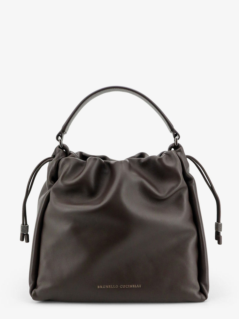 Brunello Cucinelli Brunello Cucinelli Bucket Mellow Leather Shoulder Bag Brown - World Class Fashion