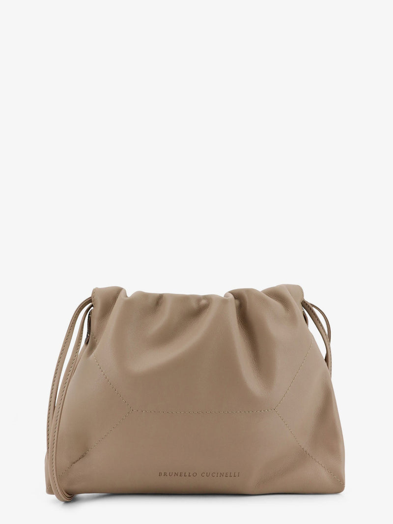 Brunello Cucinelli Brunello Cucinelli BC Duo Leather Shoulder Bag Beige - World Class Fashion
