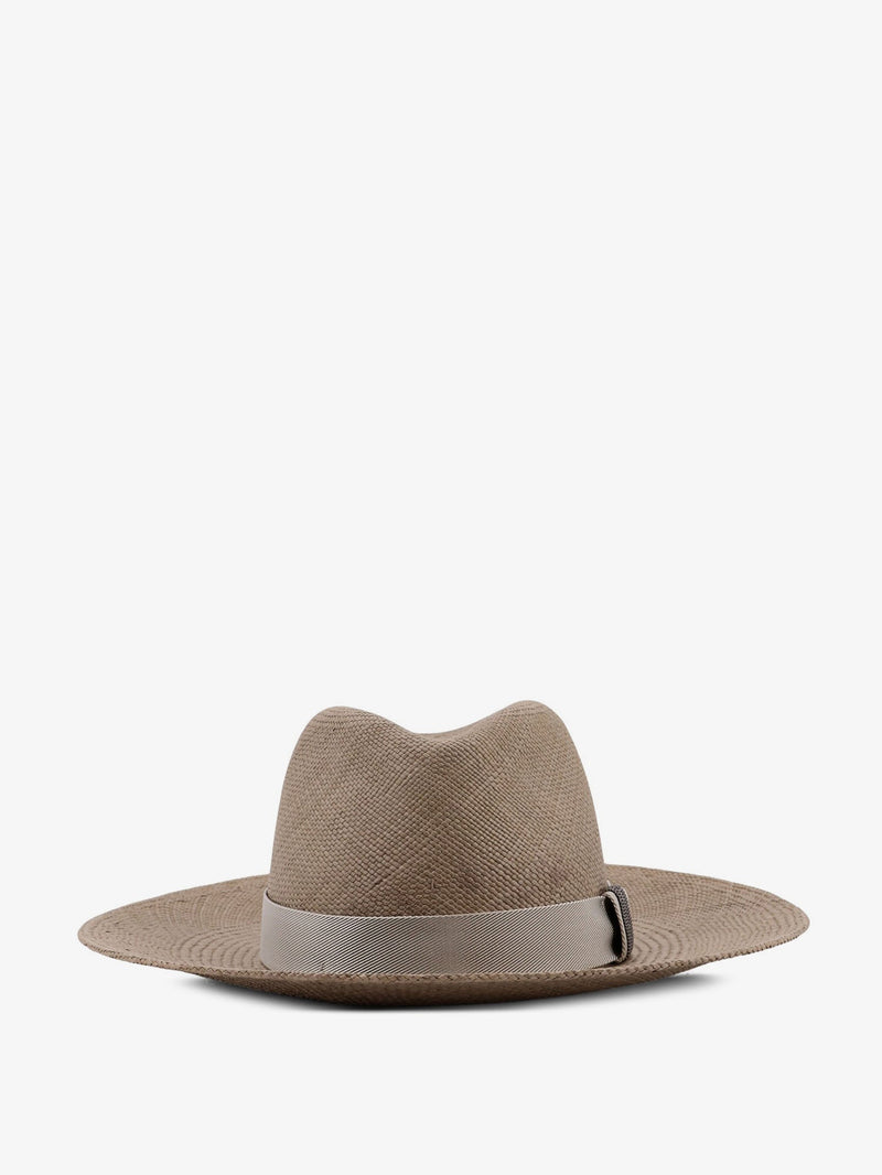 Brunello Cucinelli Brunello Cucinelli Raffia Fedora Hat Beige - World Class Fashion