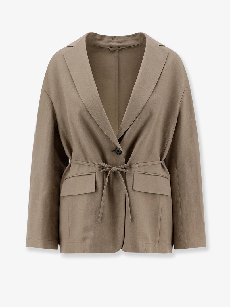 Brunello Cucinelli Brunello Cucinelli Viscose Linen Blazer Beige - World Class Fashion