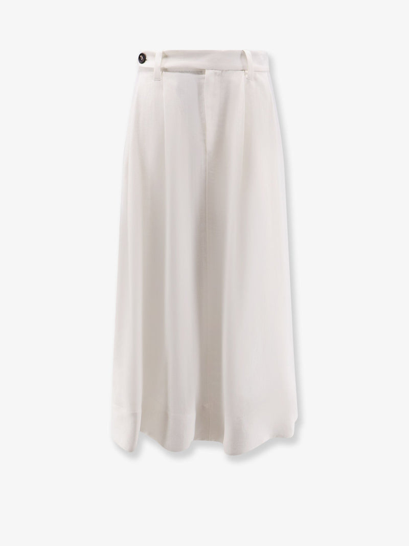 Brunello Cucinelli Brunello Cucinelli Viscose Linen Skirt White - World Class Fashion