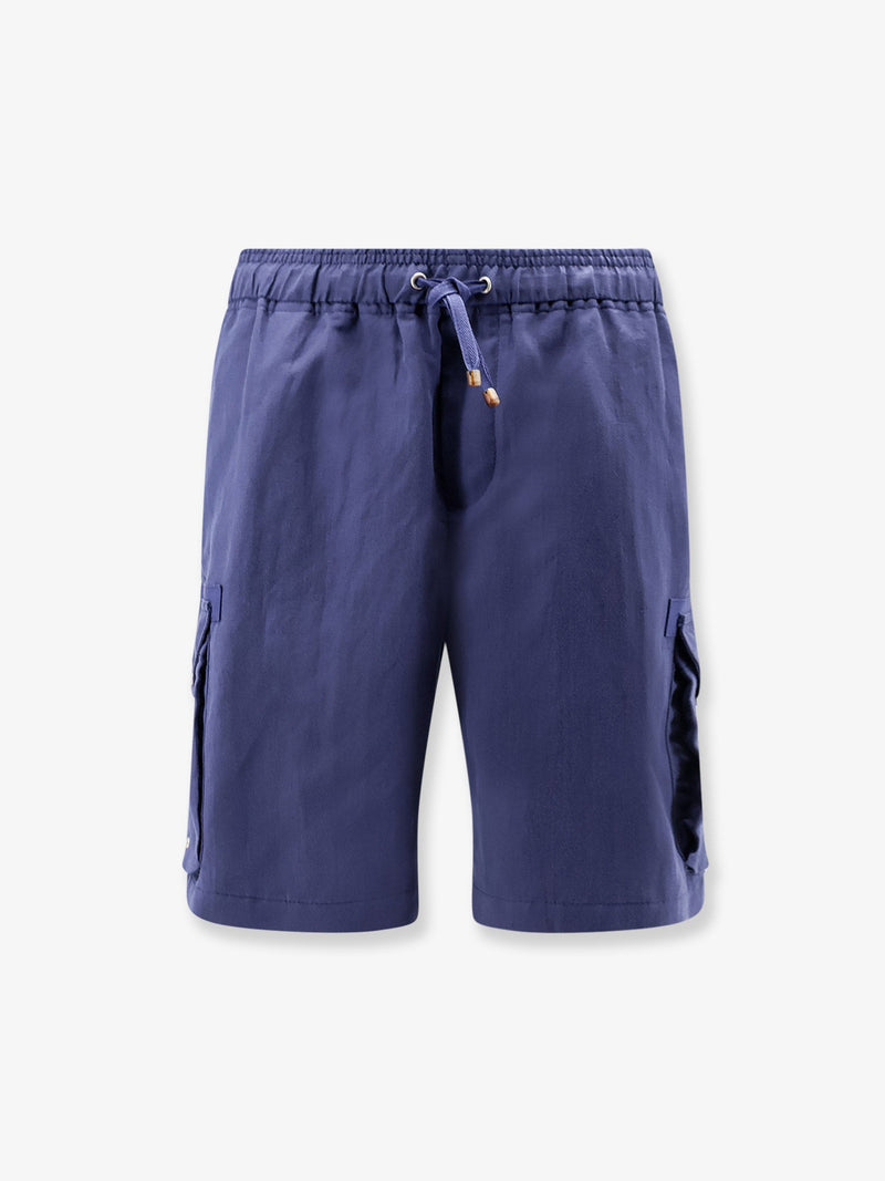 Brunello Cucinelli Brunello Cucinelli Linen and Cotton Shorts Blue Men - World Class Fashion