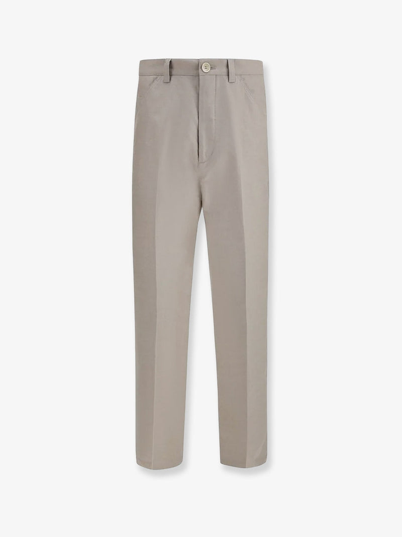 Brunello Cucinelli Brunello Cucinelli Cotton and Linen Trousers Beige - World Class Fashion